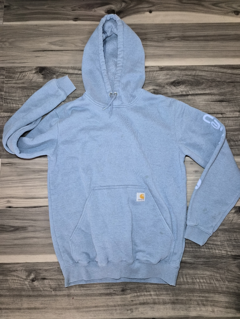 Carhartt Men's Pale Blue Pullover Hooded Sweatshirt